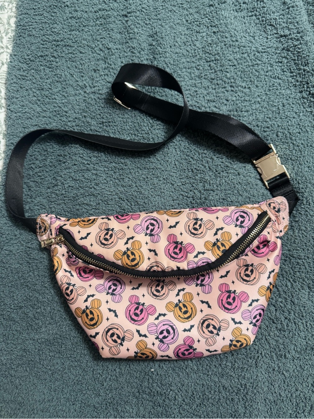 Pink Halloween Pumpkin Print Waist Bag